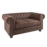 riess-ambiente.de Chesterfield 2er Sofa 150cm Vintage braun 2-Sitzer mit Knopfheftung und Federkern Couch Zweisitzer