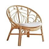 Freizeit-Rattanstuhl, Sofastuhl Mit Rückenlehne, Gartensessel Aus Natürlichem Rattan, Verwendung In Mehreren Szenen