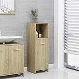 WC-Schminktisch, Badezimmerschrank, Sperrholz, Farbe Eiche, 30 x 30 x 95 cm, elegantes Badezimmermöbel-Set mit großer Aufbewahrung, vielseitig verwendbar für Badezimmer