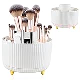 TUZHE Make Up Kosmetik Organizer 360° Drehbar Beauty Organizer Schmink Aufbewahrung Kosmetikbox für Mascara Lippenstift Nagellack Aufbewahrungsbox für Dresser Badezimmer Schlafzimmer (weiß)