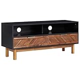 JUNZAI TV-Schrank, Fernsehtisch, Tv Lowboard, Fernsehschrank, Tv Bank, Tv Table, Tv Kommode, 100x35x45 cm Akazie Massivholz und MDF