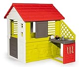 Smoby – Natur Haus - Spielhaus für Kinder für drinnen und draußen, mit Küche und Küchenspielzeug, Gartenhaus für Jungen und Mädchen ab 2 Jahren