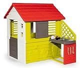 Smoby – Natur Haus - Spielhaus für Kinder für drinnen und draußen, mit Küche und Küchenspielzeug, Gartenhaus für Jungen und Mädchen ab 2 Jahren