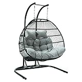 Endorphin® Hängesessel Twin | für Zwei Personen | inklusive Gestell und Auflage-Polster | Sessel für Garten, Balkon, Terrasse, Wintergarten | Hängekorb | Design-Stuhl für Drinnen & Outdoor | XXL