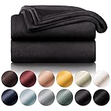 Blumtal Kuscheldecke Flauschig Fleecedecke - Decke Sofa Oeko-TEX® Zertifiziert, Sofadecke, Kuscheldecke Kinder, Blanket, Tagesdecke & Wohndecke, 130x150 cm, Anthrazit