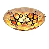 XOUVY Europäische Muschel-Deckenlampe Tiffany-Stil Einbau-Deckenlampe für Schlafzimmer Kreative Insel-Deckenlampe für Wohnzimmer Küche E27 50cm (30cm)