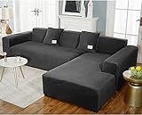 uyeoco Samt Sofabezug L-Form Couchbezug Weich 1 Stück Elastische Lounge-Sessel Sofahusse waschbare Katzen Hunden Möbelschutz ( Color : D , Size : 235-300cm )