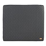 roba Wickelauflage Luxe 85 x 75 cm - Wickelunterlage abwaschbares veganes Leder - Wickeltischauflage im Design Greyish gesteppt Graphite gesteppt - Anthrazit