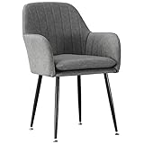 Esszimmerstuhl Esszimmerstuhl Moderner nordischer PU-Leder Esszimmer-/Beistellstühle Gepolstertes Polsterkissen Sitzlehne Armlehnenstuhl Wasserdichter Verhandlungstisch Make-up-Stuhl Heim-Esszimmerstu