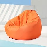 boyewpw Sitzsackbezug Ohne Füllung, in Und Outdoor Bean Bag Sitzkissen Bodenkissen Hocker Sitzsäcke Möbel Kissen Sessel Sofa Für Erwachsene, Jugendliche,Orange,90 * 110CM