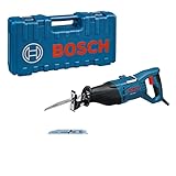 Bosch Professional Säbelsäge GSA 1100 E (1100 Watt, inkl. 1 x Säbelsägeblatt S 2345 X für Holz, 1x Säbelsägeblatt S 123 XF für Metall, im Koffer)