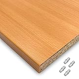 X57 Einlegeboden Regalboden Holzboden 19mm nach Wunschmaß max. 1000mm breit x 800mm tief Zuschnitt Anfertigung 2mm Umleimer ABS Kante (Buche)