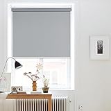 100% Verdunklungsrollo,Thermorollo für Fenster,Sichtschutz-Rollos,wasserdicht/uv-Schutz,Schnurlos Gardinen mit Einrollfunktion,(90 * 200cm,hellgrau) Aufrollbar Fensterrollo,W×H-50×150cm/20 * 59in