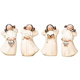 ACUYE Engel Figur Deko, Schutzengel Figur Statue,4 kleine Mini-Schutzengel Engel Figuren Deko,Home Engel Dekoration Set,Kommunion Geschenke für mädchen