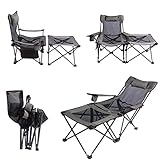 GAMZ Premium Campingstuhl Faltbar, Angelstuhl Mit Armlehne, Karpfenstuhl 150kg, Klappstuhl Camping Stuhl Leicht Mit FußAblage, Verstellbar Niedrig Faltstuhl Camping Carp Chair