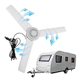 Pomurom Deckenventilatoren für den Außenbereich - USB Camper Travel Camping Deckenventilator - Batteriebetriebener tragbarer Luftkühler, Camping-Deckenventilator für Zimmer, Zuhause, Wohnmobil, Bett