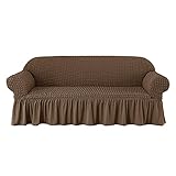 SXGCH Stretch-Sofabezug, weich, dick, Sofabezug, rutschfest, elastischer Boden, Couchbezug, waschbar, Möbelschutz für Wohnzimmer, Katze, Hund, Hellblau, Groß