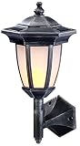 Lunartec Gartensolarleuchten: Solar-LED-Stand- & Wandlaterne mit Flammeneffekt, IP44, 24 LEDs (Solar Wegeleuchte)