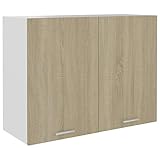 BULANED Hängeschrank, Küchenhängeschränke, Küchenschrank Hängend, Wall Cabinet, Oberschrank, Wandschrank Küche, Sonoma-Eiche 80x31x60 cm Spanplatte