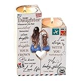 Paar Handwerker Tochter für Herzförmiges Kerzenständer Holz-Geschenke Home Dekor Leuchthaus (A, One Size)