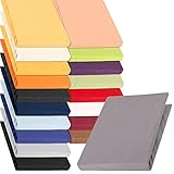 aqua-textil Pur Jersey Spannbettlaken 180x200-200x220 cm dunkel grau Wasserbett Boxspringbett 160g/qm Mako Baumwolle