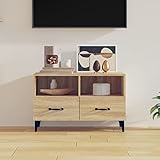 CIADAZ TV-Schrank, TV Lowboard, TV Board, Fernsehtisch, Fernsehschrank, Wohnzimmer, TV Tisch, Fernseher Tisch, Fernsehkommode, Sonoma-Eiche 80x36x50 cm Holzwerkstoff