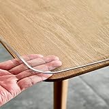 JALDHARA Klare PVC-Tischplatte Schutz für Esszimmer Tische geruchlos transparent Tabelle wasserdicht Schreibtisch Tisch Pad Keine Schrumpfung (30 * 190cm,2.0mm)