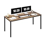 CubiCubi Schreibtisch, 140 x 60 x 75 cm Computertisch, Schreibtisch Klein PC-Tisch Stabil, schmaler Bürotisch, Arbeitszimmer, Homeoffice, Büro, einfacher Aufbau, Stahl, Industrie-Design, Braun