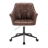 SVITA GREG Bürostuhl Schreibtischstuhl Bürostühle Lounge Sessel Drehstuhl Kunstleder Braun