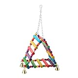 Schaukel für Papageien, bunte Holztreppen zum Sitzen, Vogelkäfig, Papageienglocken, Stressabbau, Vogeltreppen für Papageien, Vogelkäfig, Papageien,