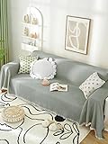 Homxi Sofahusse 3-Sitzer,Sofabezug Decke Einfarbig Sofaüberwurf Baumwolle Handtuch Sofa Grün Grau Cauchsofa Bezug 180x300CM