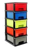 ABBAware Schubladenschrank, Schubladencontainer auf Rädern, 5 große 17 Liter Schubladen, der Umwelt zuliebe aus recyclebarem PP Kunststoff, in schönen Farbvarianten