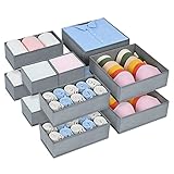 DIMJ 12er Schubladen Ordnungssystem Schubladen Organizer, Faltbare Aufbewahrungsbox Stoff, Unterwäsche Organizer, Organizer Kleiderschrank für Kleidung, BHS, Socken, Krawatten