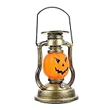 Cabilock 1 Stück Halloween-Jack-O-Laterne Vintage-Dekoration Outdoor-Gartenbeleuchtung Tragbare Laterne Kürbis-Tischlampe Beleuchtete Kürbisse Kürbislaterne Kürbis-Handlampe