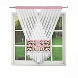 Flying Curtains Einzigartiges Vorhangpaneel | Deko Gardinen-Paneel für Wohnzimmer Schlafzimmer | Fenster | Scheibengardinen | Modern Home Decor Dekoration L427 JG187 Rosa 150 cm