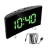 HEXEH Wecker Digitale tischuhr Electronic 7 cym Nummern Desktop wecker for Kinder Schlafzimmer LED Bildschirm gekrümmter dimmbarer Spiegel Kleine Uhren (Color : 3)