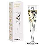 Ritzenhoff 1078190 Champagnerglas 200 ml – Serie Goldnacht Nr. 1 – Edles Designerstück mit Echt-Gold – Made in Germany