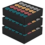 3 Stück Aufbewahrungsboxen für Socken und Unterwäsche, 24 Zellen Faltbare Boxen, Drawer Dividers, Schubladen Organizer Stoffboxen zum Aufbewahren von Socken, Krawatten, Gürtel (Schwarz)