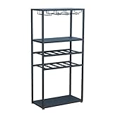 Wine Racks Iron Wine Rack Wine Bottle Holder Organizer for Bar Wine Cellar Wine Racks Free Standing Floor Bottle Display Shelves Wine Rack Stand Wine Racks (Color : Black)