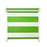 Clever-Kauf-24 Klemmfix Click 3 in 1 Doppelrollo grün | Duorollo auch für Wand- und Deckenmontage | fertig vormontiert für einfache Montage (95x150cm (Stoffbreite 91cm))