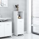 BULANED Badezimmerschrank, Badschrank, Badezimmer Möbel, Badmöbel Für Kleine Bäder, Hochglanz-Weiß 30x30x95 cm Spanplatte