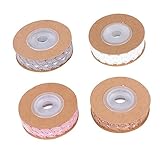EXCEART 4 Rollen 2 Geschenkbänder Listones Para Manualidades Baumwollband Baumwoll-Spitzenbesatz Bandband Spitzenstoff Spitze Baumwollbänder Selbstklebende Verpackungsbänder