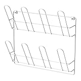 LM 322/2 Schuhregal Weiß schmal hängend, Wand und Tür Organizer für Schuhe, Ordnungssystem Kleiderschrank, Schuhaufbewahrung platzsparend aus Metall, 42cm breit, Weiß