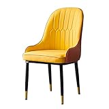 Küchen-Esszimmermöbel-Stühle, modernes, einfaches Hotel, PU-Leder, Esszimmerstühle, weicher Stuhl mit geschmiedeter Rückenlehne, Schreibtischstuhl für Wohnzimmer, Schlafzimmer, Küche (Farbe: