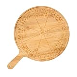 33 cm Premium-Pizzakruste aus Bambus mit Griff, Pizzaschieber aus Holz, Pizzaschieber, Gemüse, Käse, Brot, Pizzateller – ausgezeichnetes Geschenk für Partyzubehör, Hochzeiten, Einweihungsfeiern usw