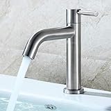 BEVANNJJ ZYY Wasserhahn Edelstahl Einzel Kaltbecken Wasserhahn Einloch Plattform Erhöhte Waschbecken Waschbecken Wasserhahn