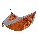 Hängematten, Camping-Hängematte, tragbar, für den Außenbereich, Leichter Nylon-Fallschirm mit 2 Baumseilen, Camping-Zubehör für Outdoor, Doppel- und Einzel-Hängematten, Hängematten für draußen