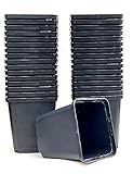 spiceboxx 100x Anzuchttöpfe 9x9x9,5cm Pflanztöpfe Blumentopf eckig Vierecktopf Pflanzcontainer Vierkant-Töpfe klein Anzucht Tomatentopf Plastik Kunststoff schwarz