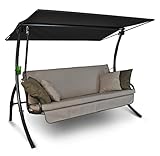Angerer Hollywoodschaukel Drift Smart - Gartenschaukel Made in Germany - Schaukel zum Sitzen, Liegen und Entspannen - inklusive Bett-Funktion - einfache Montage (Beige)