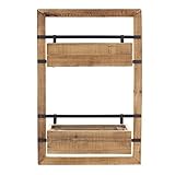 FRANK FLECHTWAREN Pflanzkasten, Pflanzregal Wandpflanzer Industria, Holz, Wandboard zum bepflanzen 48 x 73 cm, Pflanzkasten 35 x 13 x 10 cm